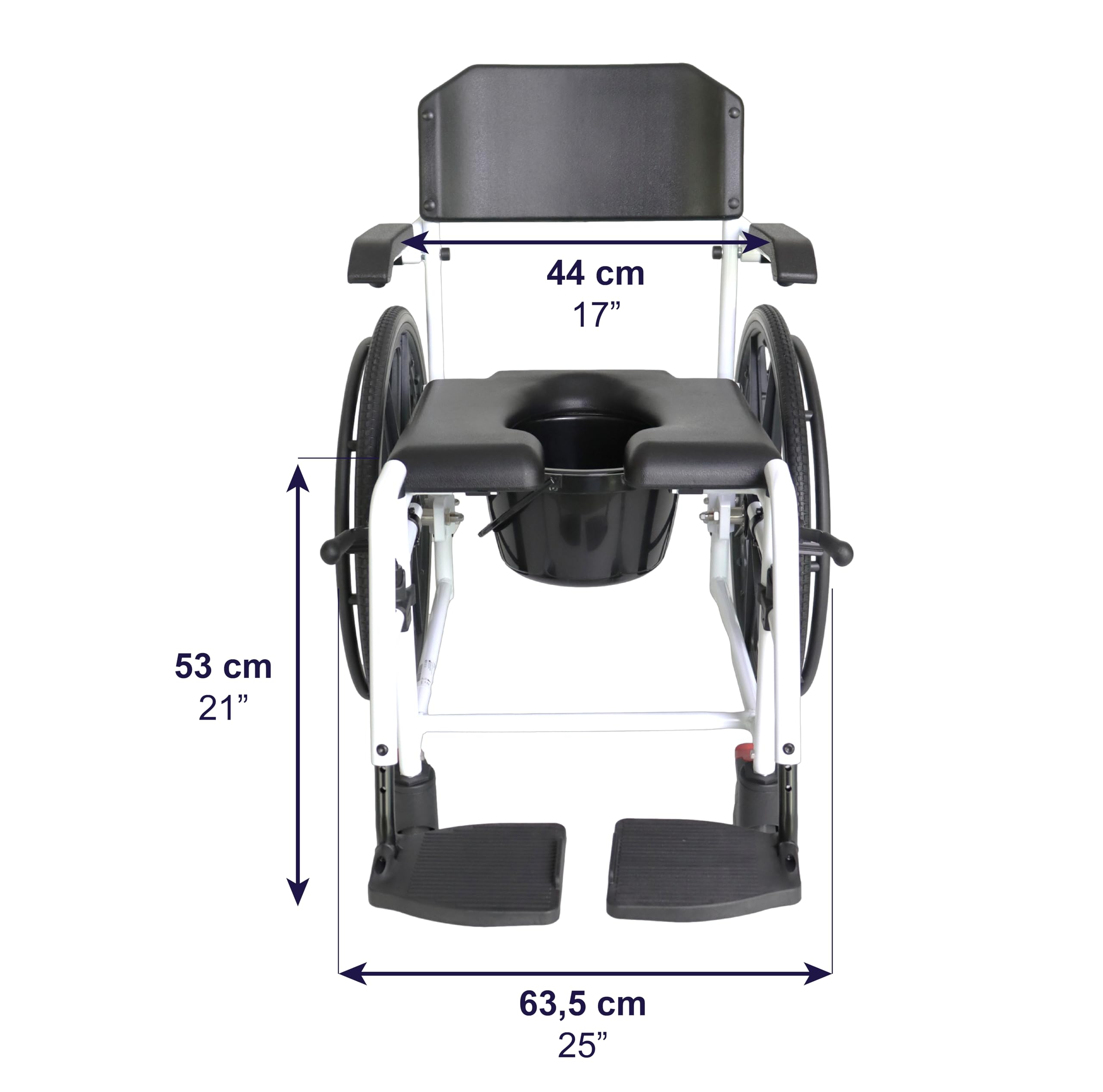 KMINA Shower Wheelchair and Commode Toilet (2 in 1), Shower Chair